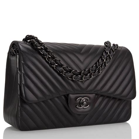 chanel chevron flap bag black|chanel flap bag jumbo grey.